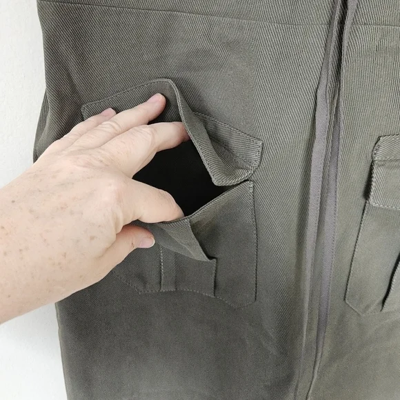 The Kooples army green front tie cargo dress size 38 - Picture 3 of 10